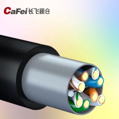 China 100Î © Â ± 15 Factory Direct Selling Outdoor Unshielded CAT5e 24awg 0.5mm PVC + PE Sheathed Network Cable for sale