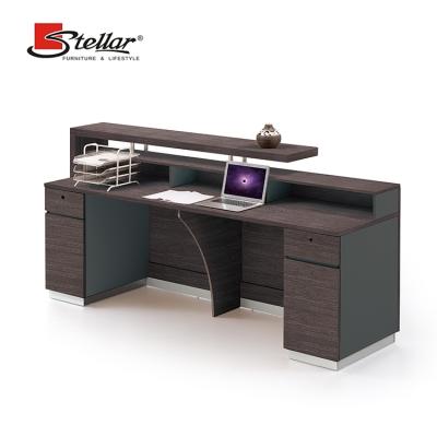 China Easy To Clean Modern Commercial Design Office Counter Table Front Reception Desk Furniture for sale