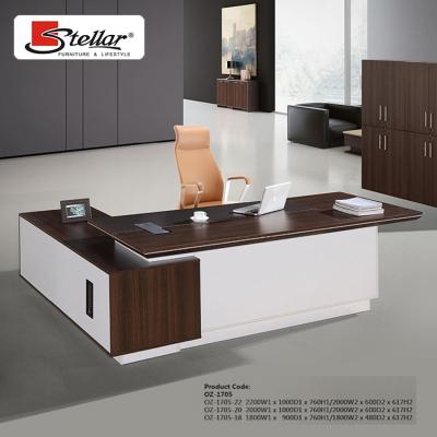 China Modern simple white and brown office desk corner desk table home office desk with side table for sale