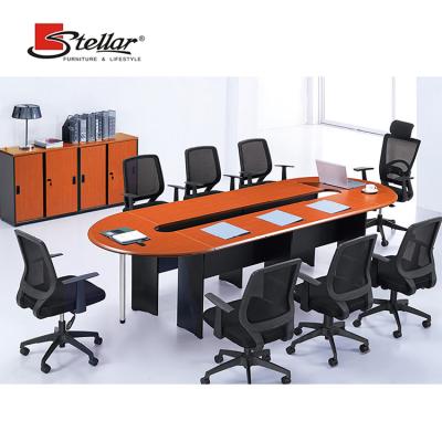 China Strong Wearability Modern Oval Office Conference Table MFC Meeting Table For 8 Person for sale