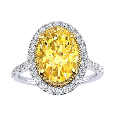 China MEDBOO Maker Romantic Jewelry GRA 18K Gold 2 Carat Oval Cut Yellow Women Moissanite Diamond Engagement Wedding Ring For Jewelry for sale