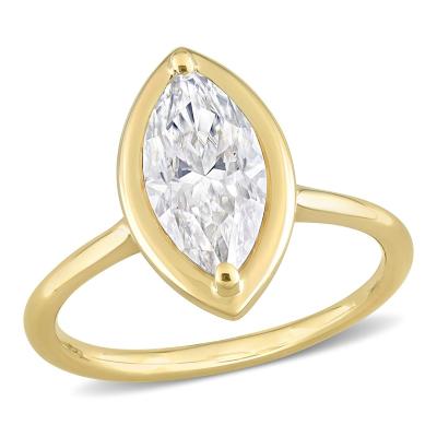 China MEDBOO Manufacturer Jewelry 1.5CT VVS1D Marquise Cut Jelellery Moissanite Diamond Romantic Wedding Ring 14k Gold for sale