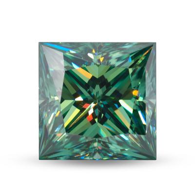 China No MEDBOO Jewelry Wholesale OEM Customized Green Vvs1 Loose Moissanite Princess Cut Stones Jewelry for sale