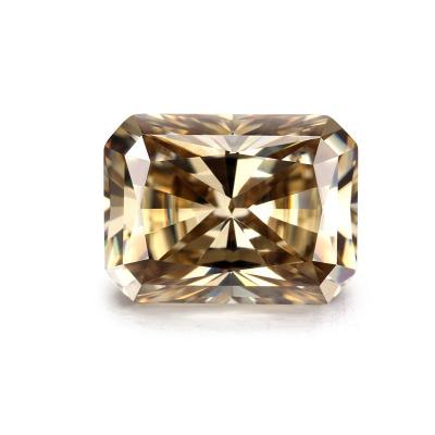 China No MEDBOO Jewelry Wholesale Customized Vvs1 Yellow Brown Radiant Cut Shape Loose Moissanite Stones Jewelry for sale