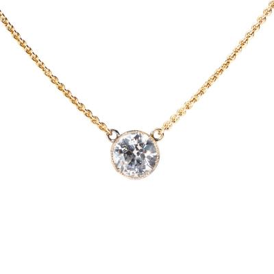 China Vintage MEDBOO Jewelry 14K Old European Cut Diamond Jewelery 1.5ct Yellow Gold VVS1D Moissanite Fine Necklace for sale