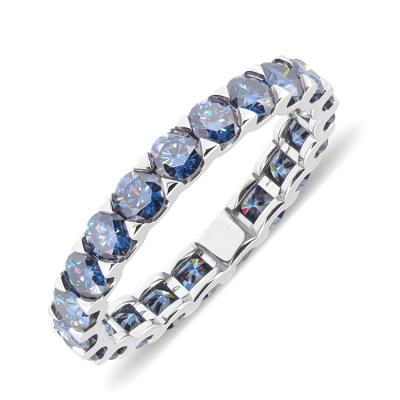 China 18K White Gold Moissanite Women Men Art Deco Jewelry Romantic Custom Eternity Ring Jewelery 2.2ct White Gold Diamond Wedding Ring for sale