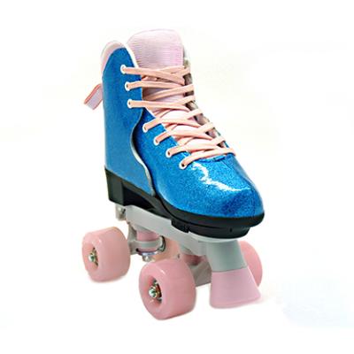 China PE Customized Roller Skates Glitter Quad Roller Skates Adult Kids Leather Shoes Adjustable Roller Skates For Women for sale