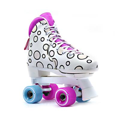 China PE Double Row Roller Skating Shoes Adults And Children Temperature Sensitive Quad Snap Adjustable Roller Skates For Women for sale