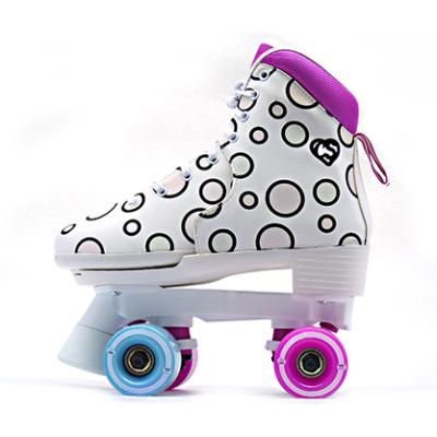 China PE Customized Adults and Kids Instant Roller 4 Sizes Quad Adjustable Roller Skates for Women with Heat Sensitive Upper for sale