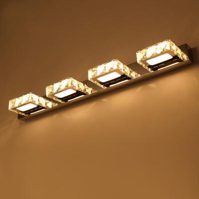 China European Modern 4-Light Bath Vanity Lights With Crystal Cover For Use In Bathroom for sale