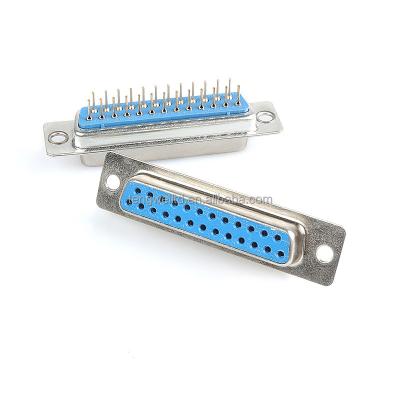 China D-Sub 25Pin 180C Straight DP25 FEMALE Connector SOLDER PCB Type NO SCREW DB25 DP25-FM for sale