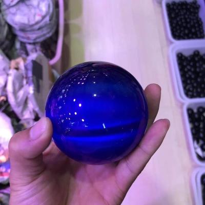 China China Wholesale High Quality Nature Crystal Healing Stones Blue Cat's Eye Sphere For Healing Feng Shui for sale