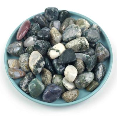 China Nature Wholesale Crystals Polished Stones Moss Agate Tumbled Stone For Sale From China for sale