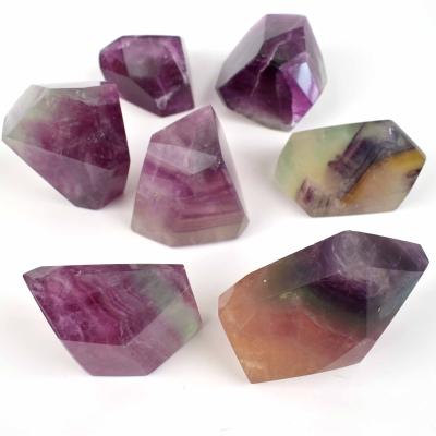 China China Nature Fluorite Crystal Healing Stones Colorful Point Free Form Whloesale For Decortion for sale