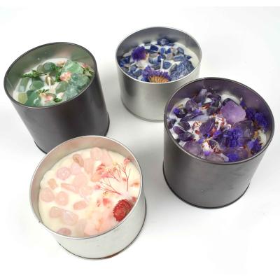 China Wholesale Home Decoration Nature Crystals Candles Fragrance Scented Candles For Healong for sale