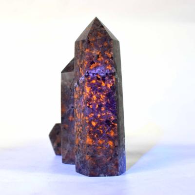 China Wholesale China Nature Stones Polished Flame Stone Fire Point For Healing for sale