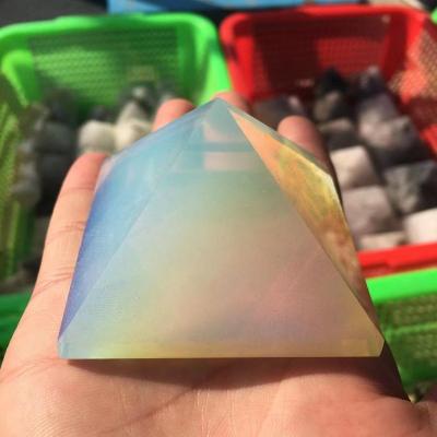 China Wholesale Natural Pyramid China Opal Crystal Healing Stone White Opal For Energy Accept for sale