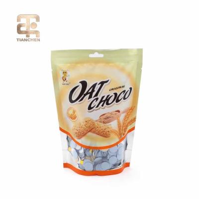 China Recyclable Printing Food Packaging Stand Up Plastic Composite Zip Lock Package Bag With Window for sale