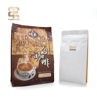 China High Quality Safety Laminated Plastic Logo Flat Bottom Zipper Coffee Packaging Bag With Valve for sale