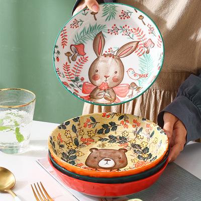 China Durable Durable Japanese Style Cartoon Tableware Custom Printed Ceramic Food Decoration Dish for sale