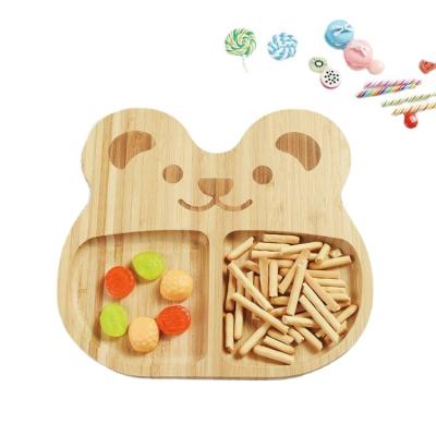 China Durable Cartoon Kitchen Plates Dinnerware Set Square Bamboo Kids Dishes for sale