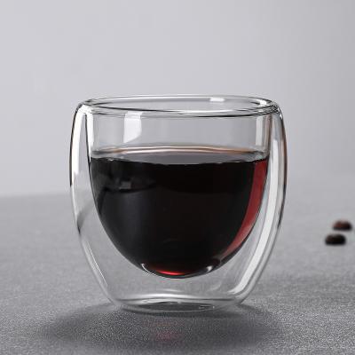 China Double Wall Custom Design Insulation Double Wall Coffee Tea Juice Glass Cup for sale