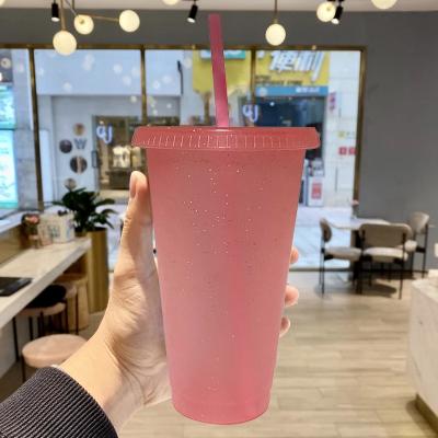 China Different Color 30oz Straw Cup With Lid Plastic Nice Glitter Reusable Eco-Friendly Custom Wholesale Mordern for sale