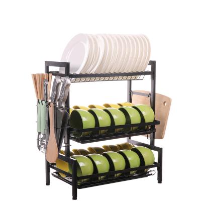 China Sustainable 3 Tier Kitchen Storage Rack Stainless Rack For Dish And Knife for sale