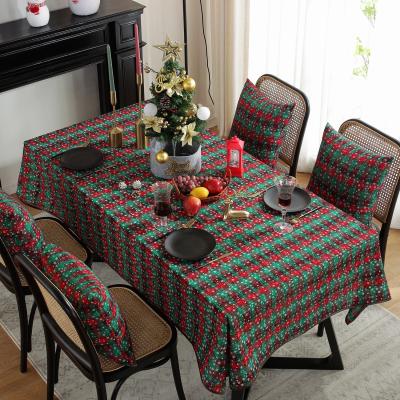 China Custom Christmas Oilproof Tablecloth Textile Table Cloth Linen Cover for sale