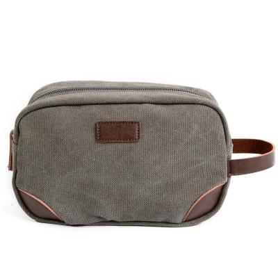 China NATIONAL Customized Leather Wash Bag Canvas Bag Luggage Leather Storage Wash Bag for sale