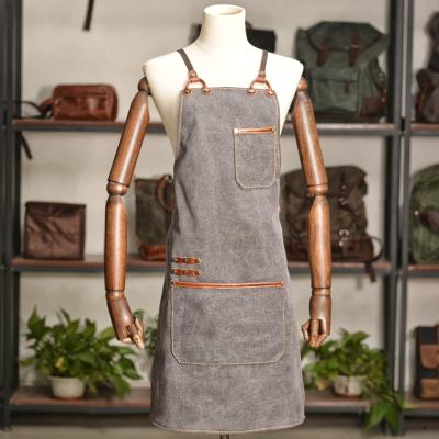 China Heavy Duty Drink / Food Canvas Work Apron With Tool Pockets for sale