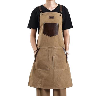 China Retro New Retro Canvas Color Block Apron High Quality Kitchen Apron Painter Stain Resistant Retro Apron for sale