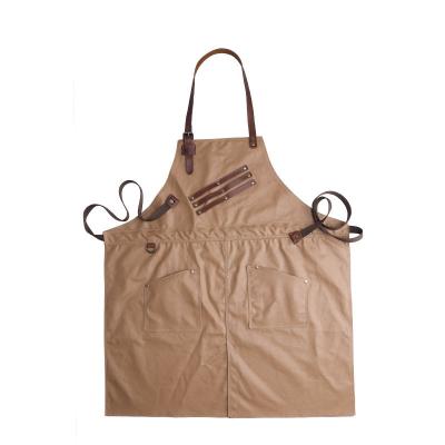 China Waterproof and Oil Proof Tool Apron Canvas Carpenter Painter Retro Wear Resistant Retro Apron for sale