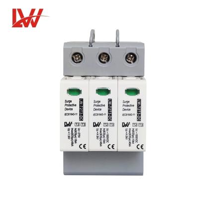 China Electronic Equipment 1000v PV Surge Protection Device 3 Pole SPD OEM Customize T2T3 Solar Surge Protection for sale