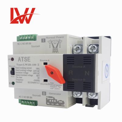 China Mini Transfer Switch LW2R 110V/220V ATS Transfer Switch 32A 2P Power Switch Auto Din Rail Type Mini Dual for sale