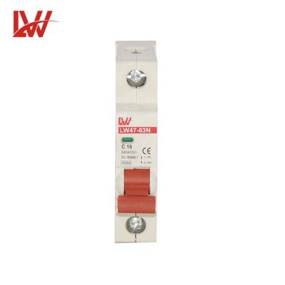 China C45N Model Miniature Circuit Breaker LW Brand LW47-63N 1P 3000 (DZ47) for sale