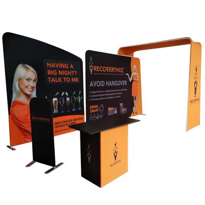 China Lightweight Trade Show Display 10 x 10 Aluminum Portable Custom Stretch Fabric Backdrop Display Stand for sale