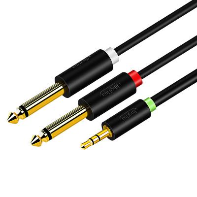 China Multimedia Speaker Audio Cable 3.5mm To Double 6.5mm Aux Cable 2 Mono 6.35 Jack To 3.5 Male For Phone To Mixer Amplifier 6.5 Adapter for sale