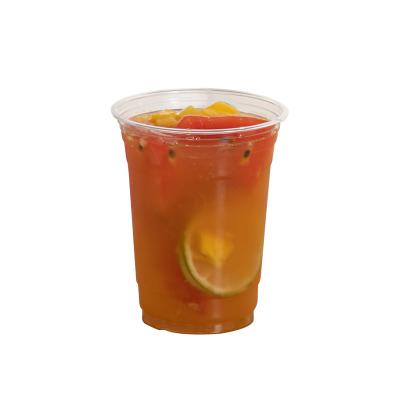 China Disposable Eco-Friendly PET Guangdong Transparent Frozen Cold Plastic Cup For Water Drink Juice Bubble Tea 17oz for sale