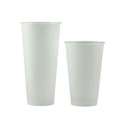 China Eco friendly disposable boba cups takeaway manufacturers plastic cups for bubble tea milktea water 700ml for sale