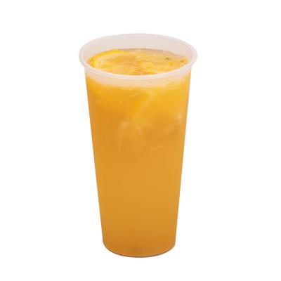 China Disposable eco friendly takeaway boba cups original plastic cup 700ml manufacturers for bubble tea juice drinking for sale