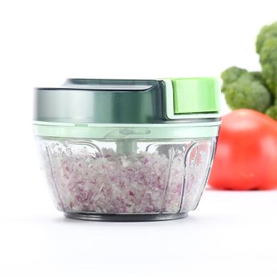 China Sustainable Plastic Quick Chop Salad Bowl Garlic Chopper Mincer With Cool Lid for sale