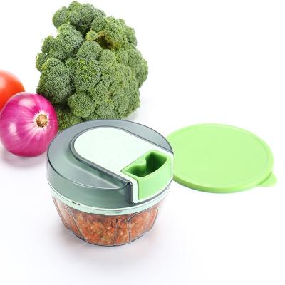 China Chopper Mini Hand Food Sustainable Plastic Hand Operated Vegetable Chopper With String 500ml With Cool Lid for sale