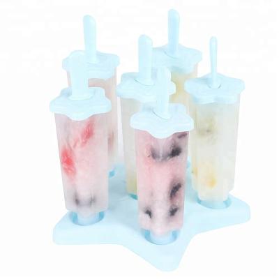 China Sustainable Plastic Custom Ice Cream Popsicle Mold Set Of 6 For Home Use for sale