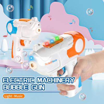 China Electric Mechanical Bubble Gun Kids Bubble Gun With Same Toy Light Music for sale