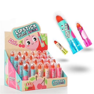 China Cartoon Toys Fruit Flavor Snack Lipstick Children's Toy Creative Glowing Brown Sugar Mouth for sale