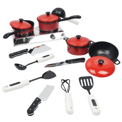 China Kitchen Home Children's Enlightenment Toys Simulation Metal Set 13 Cooking Toy Set for sale