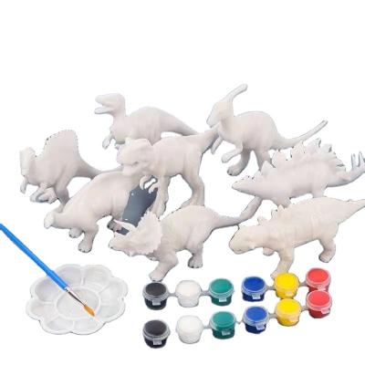 China Jurassic plastic tyrannosaurus rex dinosaur drop hand painted graffiti diy unbroken toys fill color puzzle for sale