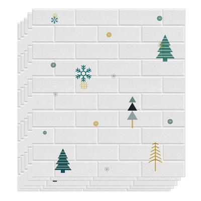 China Waterproof+ECO-Friendly+Self-adhesive 3D Wall Panels Peel and Stick PE Foam Self Adhesive Wallpaper Art Wall Tiles 3D Removable Waterproof Wallpaper for Living Room,W for sale