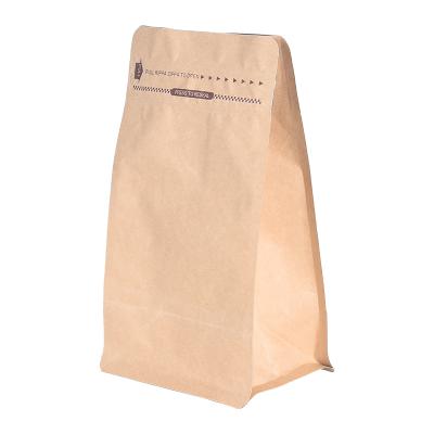 China Moisture Proof Resealable Recycle Flat Bottom Coffee Bean Packaging Bags With Valve for sale